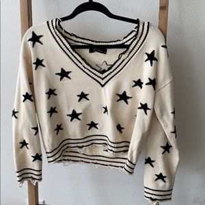 Anna Grace distressed star sweater